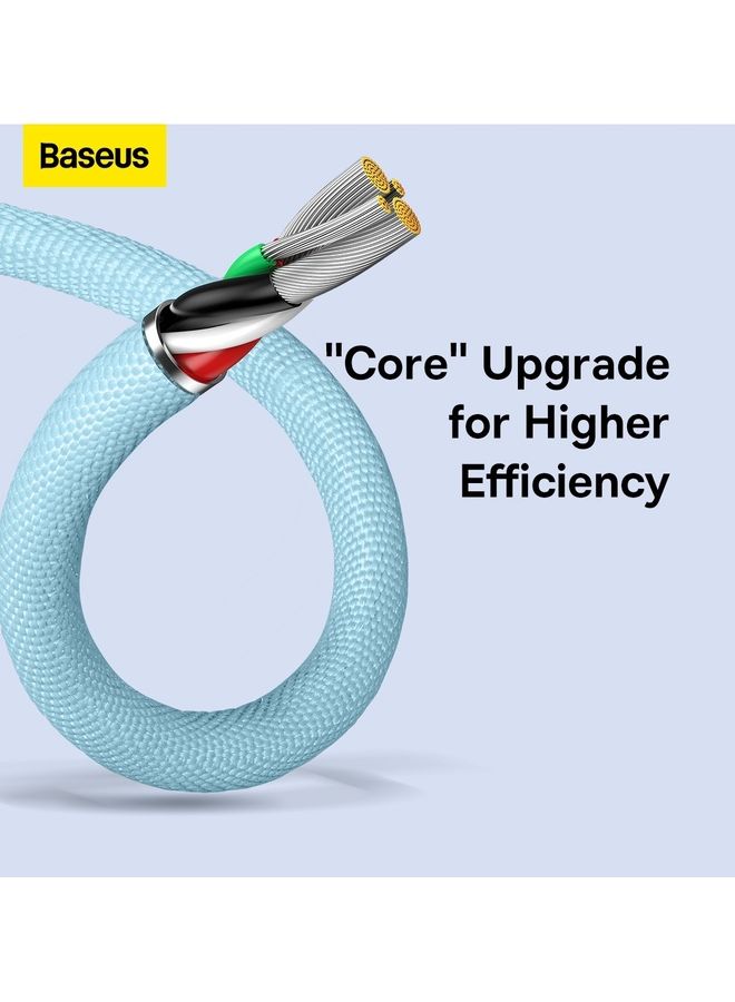 Baseus - USB-A to Lightning Cable, for iPhone Fast Charger 20W, Braided Nylon Lightning Cable Compatible with iPhone 14/14 Pro Max/14 Pro/13/12/11, iPad, Airpods (1.2m) - Blue - Image 1