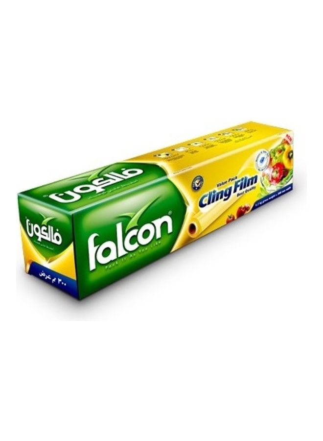 Falcon - Multi-Purpose Cling Film 1.3 KG X 30 CM With Cutter (1 Piece) Yellow - Image 1
