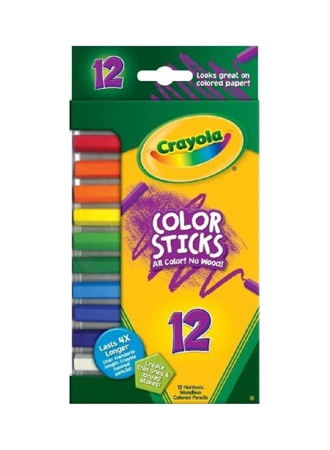 كرايولا مجموعة أقلام ملونة كولور ستكس من 12 قطعة متعدد الألوان - Image 1