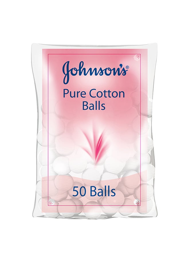 Johnson's Baby Pure Cotton Balls, 50 Balls - Image 1