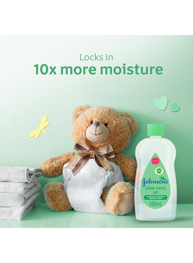 Johnson's - Baby Aloe Vera Oil, Instantly Hydrates Delicate Skin - Image 1
