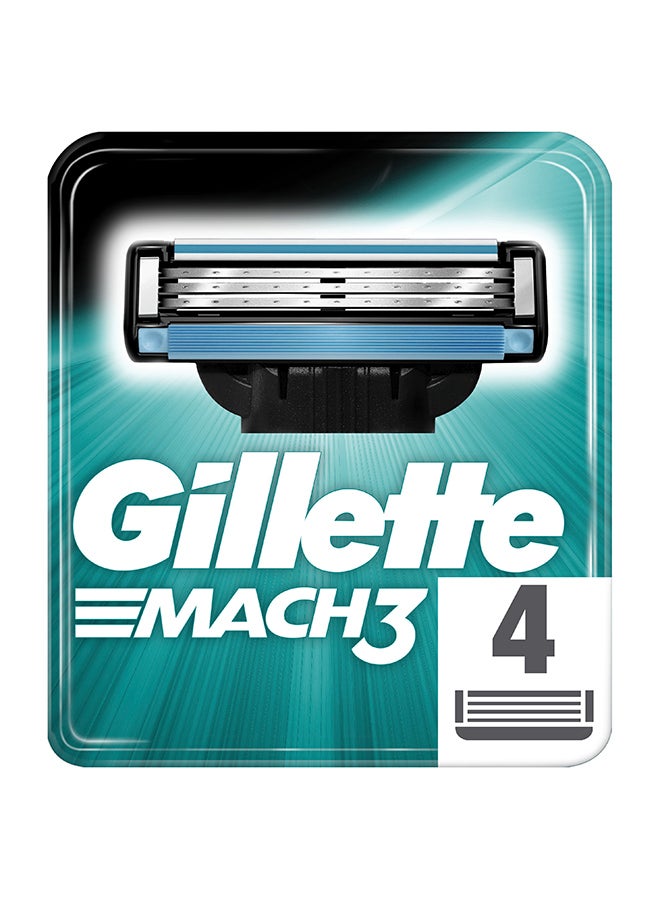 Gillette Mach3 Turbo Razor Blades 4 Count