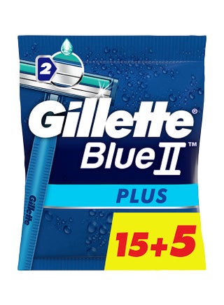 Gillette Blue II Plus Disposable Razors  15 + 5 Free Razors - v1669201981/N34844983A_1