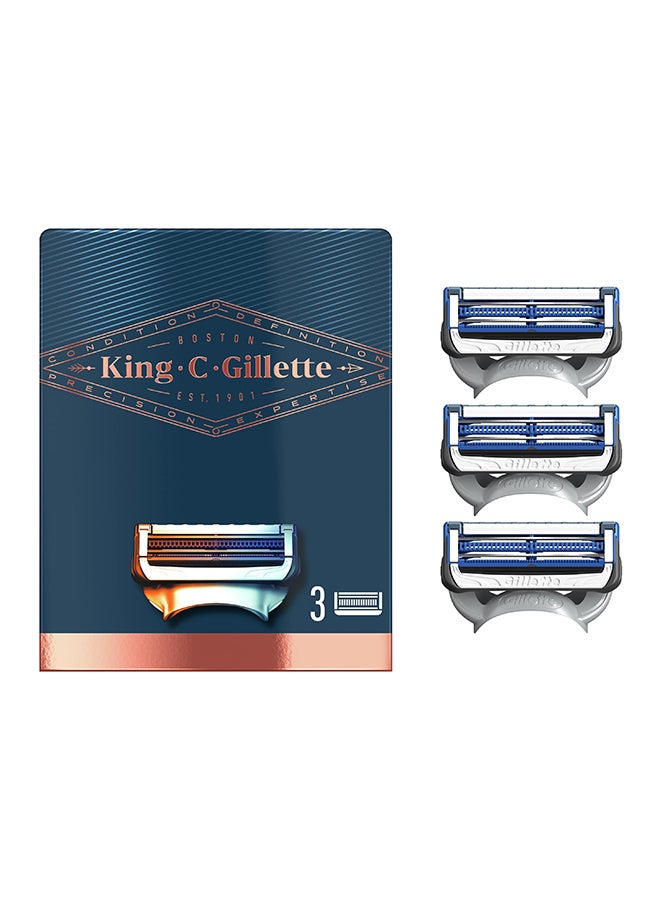 Gillette - King C. Gillette Men’s Neck Shaving Razor Blades, Pack of 3 Refills - Image 1