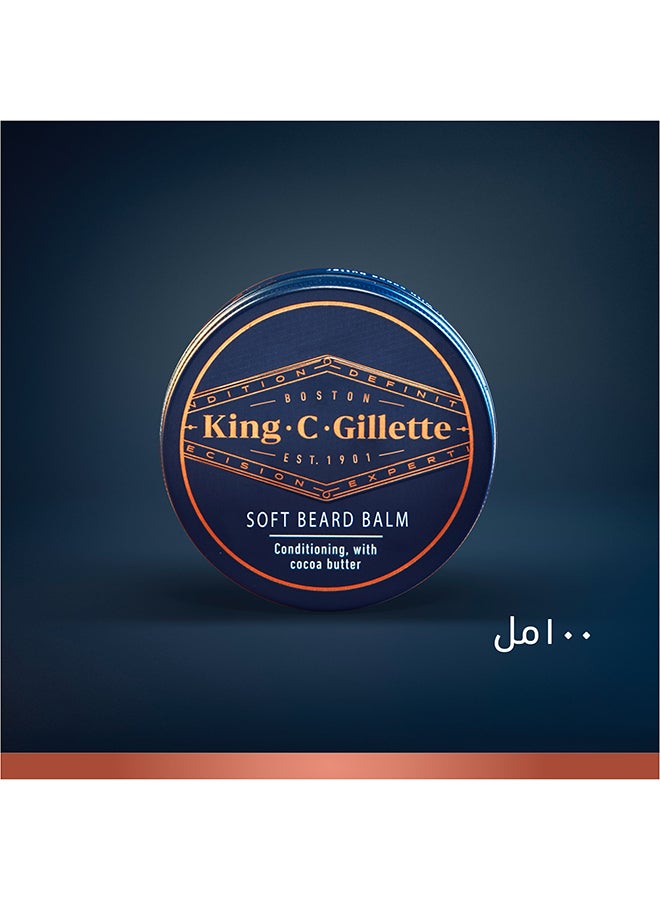 Gillette - King C. Gillette Men’s Soft Beard Balm 100ml - Image 1