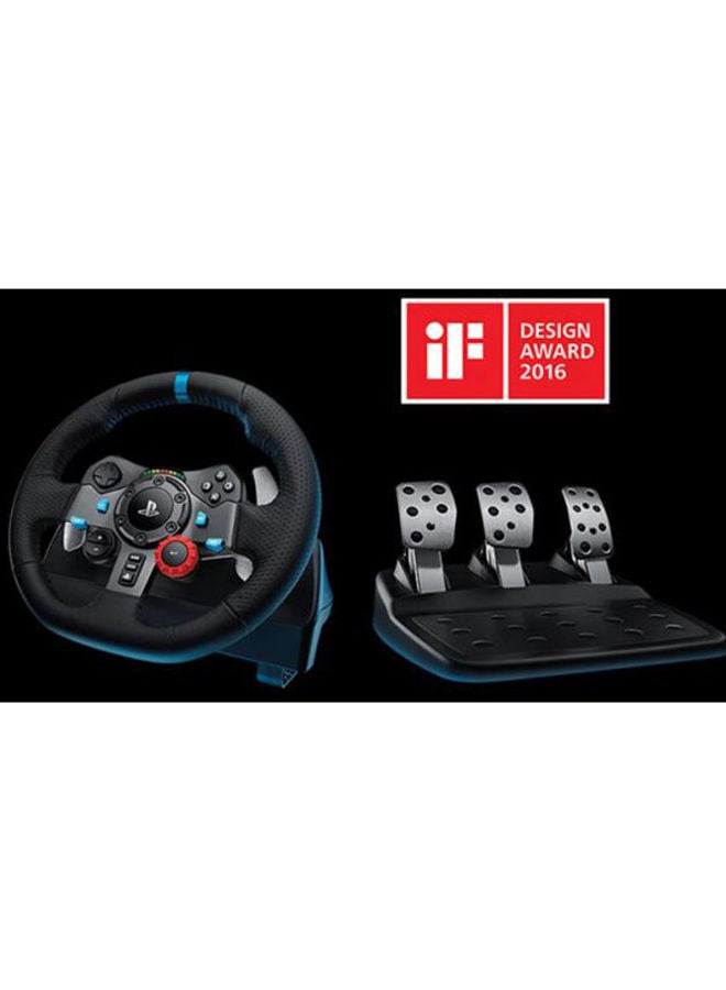 عجلة سباق لوجيتك G29 درايفنج فورس ودواسات أرضية لأجهزة PS5، PS4، PS3 PC - أسود - v1669213738/N13233113A_12