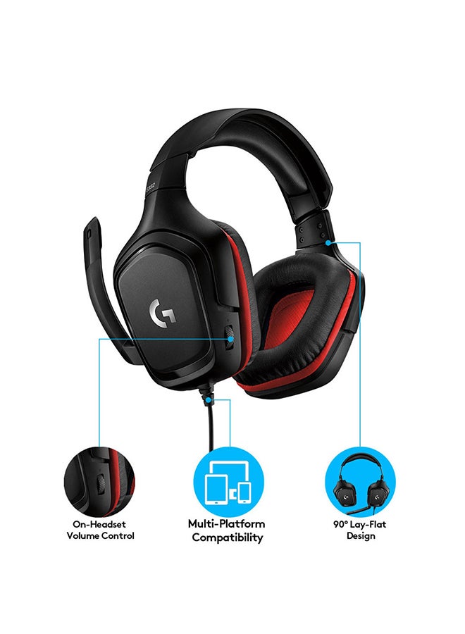 Logitech - G332 Wired Gaming Headset, 50 mm Audio Drivers, Rotating Leatherette Ear Cups, 3.5 mm Audio Jack, Flip-to-Mute Mic, Lightweight For PC,Xbox One,Xbox Series X|S,PS5,PS4,Nintendo Switch - Image 1