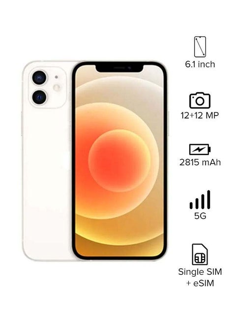 iPhone 12 With Facetime 64GB White 5G - Middle East Version