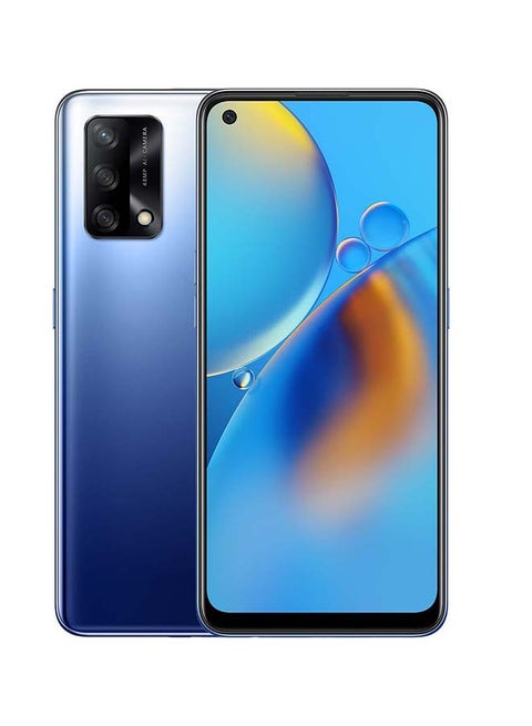 هاتف A74 ثنائي الشريحة بذاكرة رام 6 جيجابايت وذاكرة داخلية 128 جيجابايت ويدعم تقنية 4G LTE بلون أزرق - الإصدار العالمي