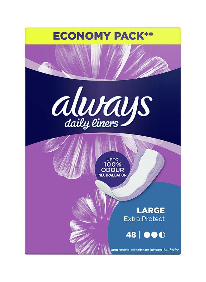 Always - Extra Protect Daily Liners, Large Scented, 48 Piece - Image 1