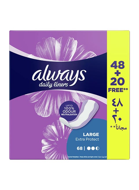 ALWAYS, Extra Protect Daili Liners, Large, Unscented