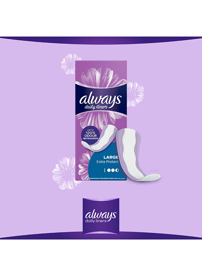 ALWAYS, Extra Protect Daili Liners, Large, Unscented