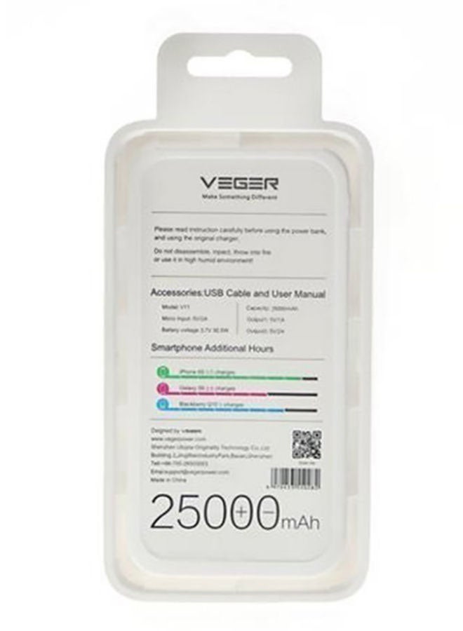 VEGER - 25000 mAh 25000 mAh Power Bank 12 watt White - Image 1