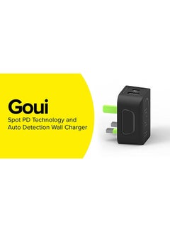 Goui 32W Spot PD Technology And Auto Detection Wall Charger - Black/Green  - Image 4