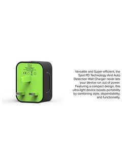 Goui 32W Spot PD Technology And Auto Detection Wall Charger - Black/Green  - Image 5