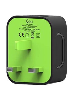 Goui 32W Spot PD Technology And Auto Detection Wall Charger - Black/Green  - Image 3
