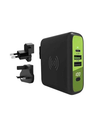 8000 mAh Mbala.Qi Power Bank With Wireless And Wall Charger Black/Green - v1669218364/N29868829A_1