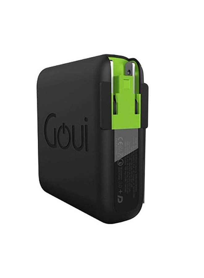 8000 mAh Mbala.Qi Power Bank With Wireless And Wall Charger Black/Green