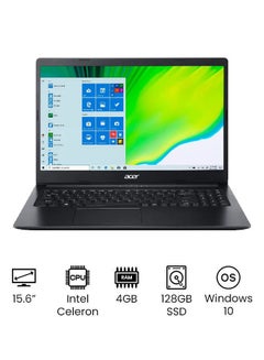 Aspire 3 A315 Laptop with 15.6-Inch Display, Intel Celeron Processor/4GB RAM/128GB SSD/Intel UHD Graphics 600/Windows 10 English Black