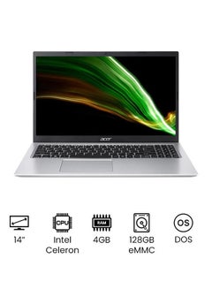 لاب توب أسباير 1 A114-33-C8L5 بشاشة عالية الدقة مقاس 14 بوصة/معالج Intel Celeron N4500/ذاكرة الوصول العشوائي 4 جيجابايت/eMMC سعة 128 جيجابايت/بطاقة رسومات Intel UHD/DOS