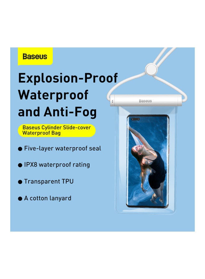 Baseus Waterproof Phone Case, Certified IPX8 30M Deep Waterproof Phone Pouch, Univesal Waterproof Cell Phone Case Fit for Big Phones up to 7.2" Compatible with iPhone 15 Pro Max/15 Plus,14/13/12/S22/S23 Ultra White White - Image 2