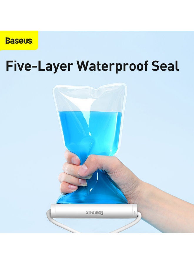 Baseus Waterproof Phone Case, Certified IPX8 30M Deep Waterproof Phone Pouch, Univesal Waterproof Cell Phone Case Fit for Big Phones up to 7.2" Compatible with iPhone 15 Pro Max/15 Plus,14/13/12/S22/S23 Ultra White White - Image 3