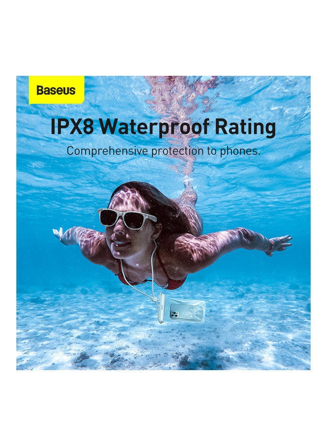 Baseus Waterproof Phone Case, Certified IPX8 30M Deep Waterproof Phone Pouch, Univesal Waterproof Cell Phone Case Fit for Big Phones up to 7.2" Compatible with iPhone 15 Pro Max/15 Plus,14/13/12/S22/S23 Ultra White White - Image 4