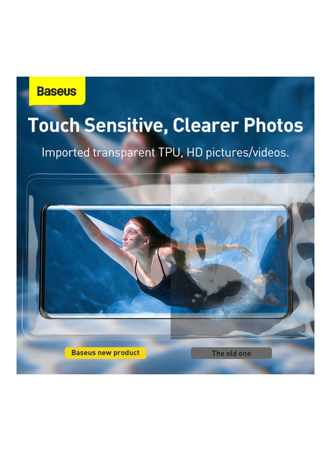 Baseus Waterproof Phone Case, Certified IPX8 30M Deep Waterproof Phone Pouch, Univesal Waterproof Cell Phone Case Fit for Big Phones up to 7.2" Compatible with iPhone 15 Pro Max/15 Plus,14/13/12/S22/S23 Ultra White White - Image 5