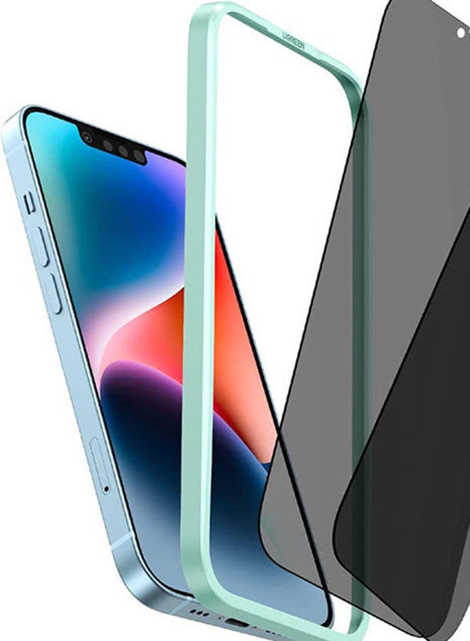 Ugreen - iPhone 14/iPhone 13/iPhone 13 Pro Privacy Protector 2 Pack for Screen Anti-Scratch with Alignment Frame Bubble Free Resistant Tempe Glass Anti-Spy Protector Film Clear - Image 1