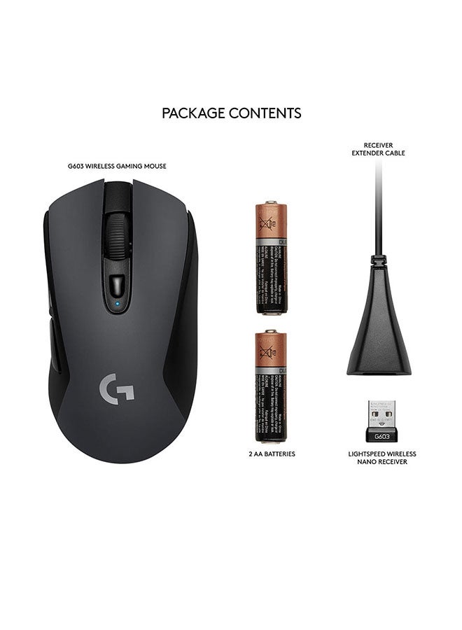 Logitech - G603 Lightspeed Wireless Gaming Mouse, Hero Sensor, 12,000 DPI, 6 Programmable Buttons, 500h Battery Life, On-Board Memory, PC / Mac - Image 1