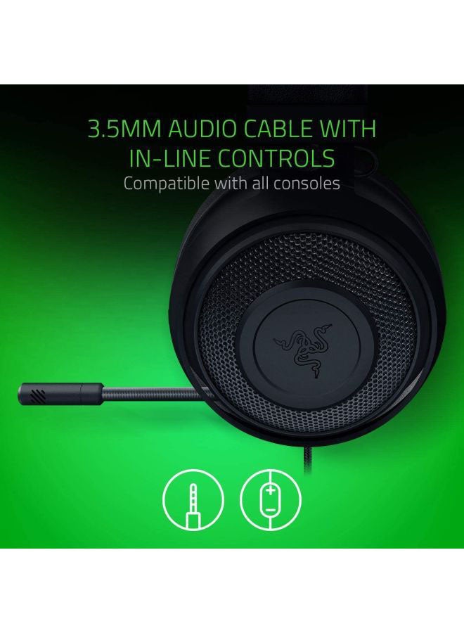 RAZER - Kraken Gaming Headset: Lightweight Aluminum Frame - Retractable Noise Isolating Microphone - For PC, PS4, PS5, Switch, Xbox One, Xbox Series X & S, Mobile - 3.5 mm Headphone Jack - Classic Black - Image 1