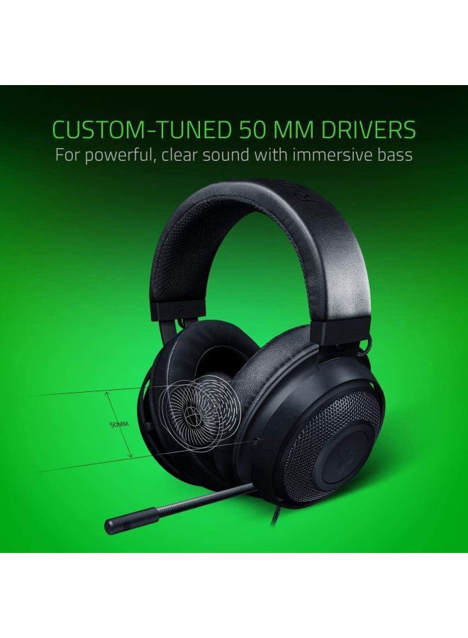 RAZER - Kraken Gaming Headset: Lightweight Aluminum Frame - Retractable Noise Isolating Microphone - For PC, PS4, PS5, Switch, Xbox One, Xbox Series X & S, Mobile - 3.5 mm Headphone Jack - Classic Black - Image 1