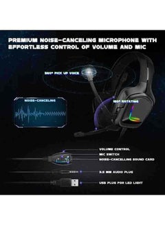 onikuma Over-Ear LED Wired Gaming Headphones With Mic For PS4/PS5/XOne/XSeries/NSwitch/PC  - Image 4