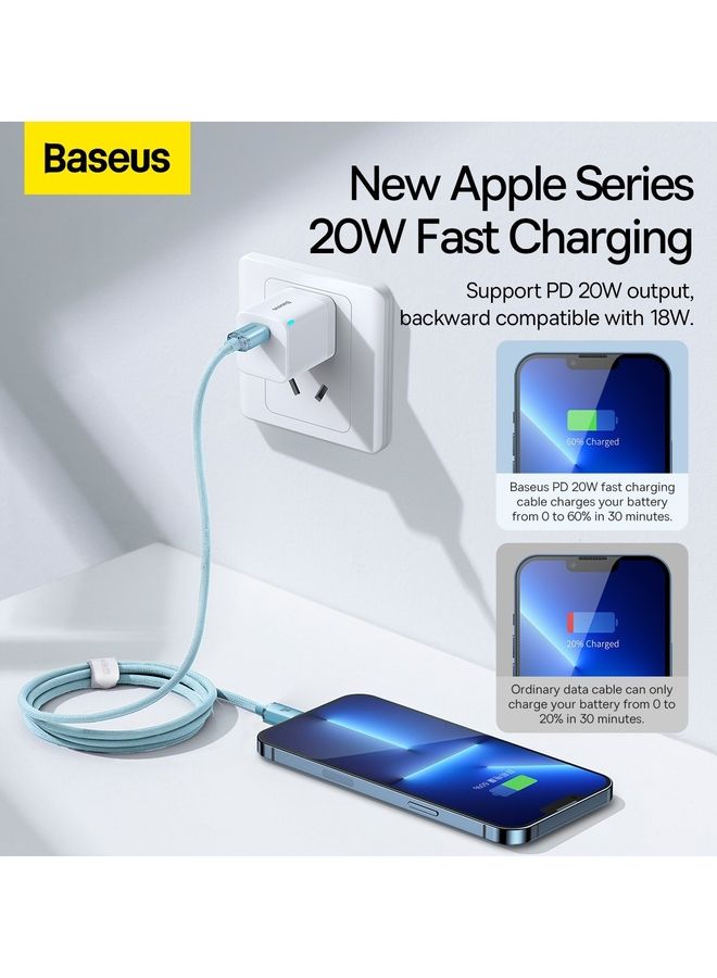 بيسوس كابل USB-C إلى Lightning، لشاحن iPhone السريع 20 وات، كابل Lightning مضفر من النايلون متوافق مع iPhone 14/14 Pro Max/14 Pro/13/12/11، iPad، Airpods (1.2 متر) -  - Image 5