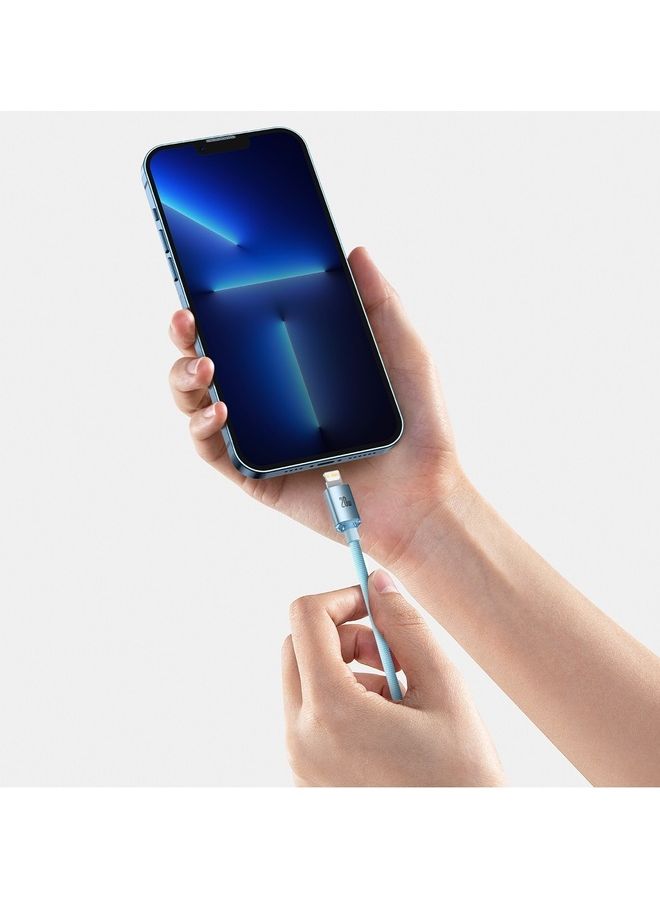 USB-C to Lightning Cable, for iPhone Fast Charger 20W, Braided Nylon Lightning Cable Compatible with iPhone 14/14 Pro Max/14 Pro/13/12/11, iPad, Airpods (1.2m) - Blue