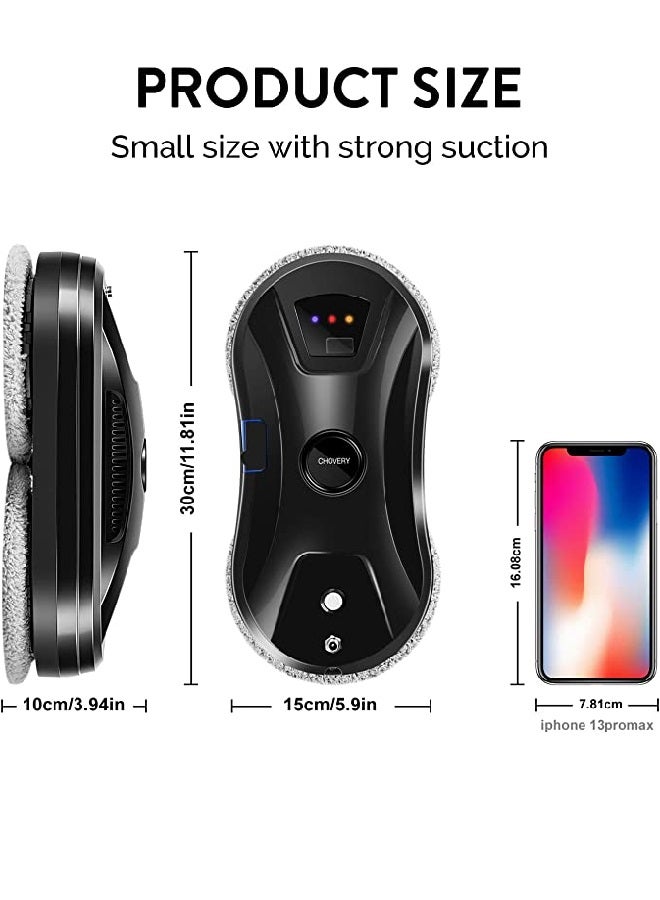 أمال - Robotic Vacuum Cleaner For Window and Floor Cleaning  -Dry and Wet Mop with mobile application and remote controller Efficient Black - Image 1