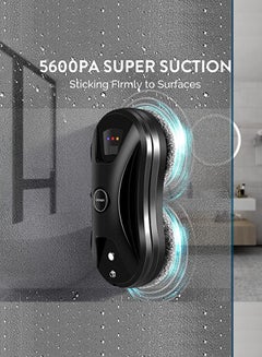 Robotic Vacuum Cleaner For Window and Floor Cleaning  -Dry and Wet Mop with mobile application and remote controller Efficient Black