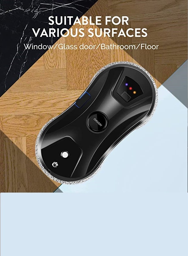 أمال - Robotic Vacuum Cleaner For Window and Floor Cleaning  -Dry and Wet Mop with mobile application and remote controller Efficient Black - Image 1