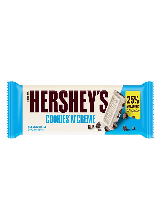 Hershey's - Candy Bar, Cookies ‘N’ Creme Flavour 40grams - Image 1