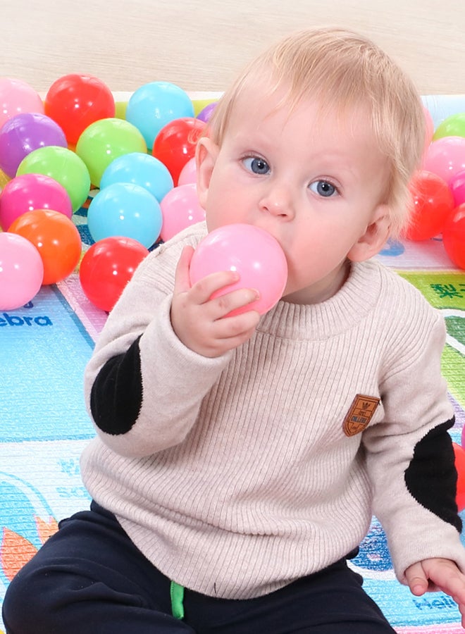 مجموعة كرات ممتعة للمحيطات مكونة من 100 قطعة بحواف ناعمة وتصميم خال من الجراثيم بألوان نابضة بالحياة 7x7x7سم - Image 3