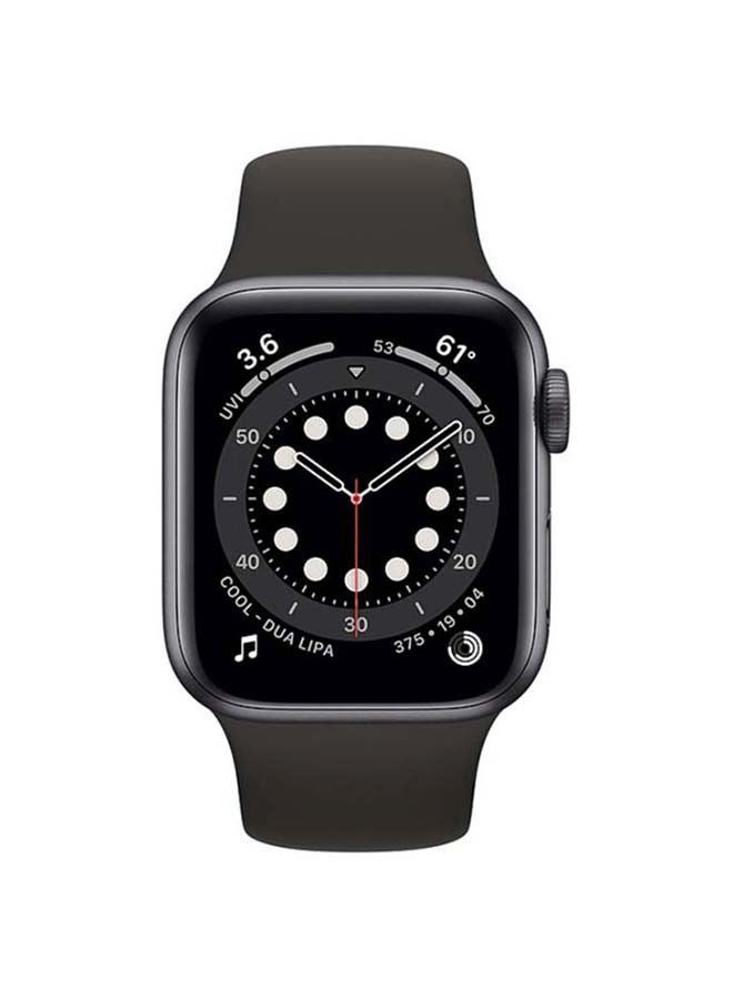 Apple - 304.0 mAh Watch Series 6 GPS + Cellular Space Grey Aluminium Case with Sport Band 44 mm Black - Image 1