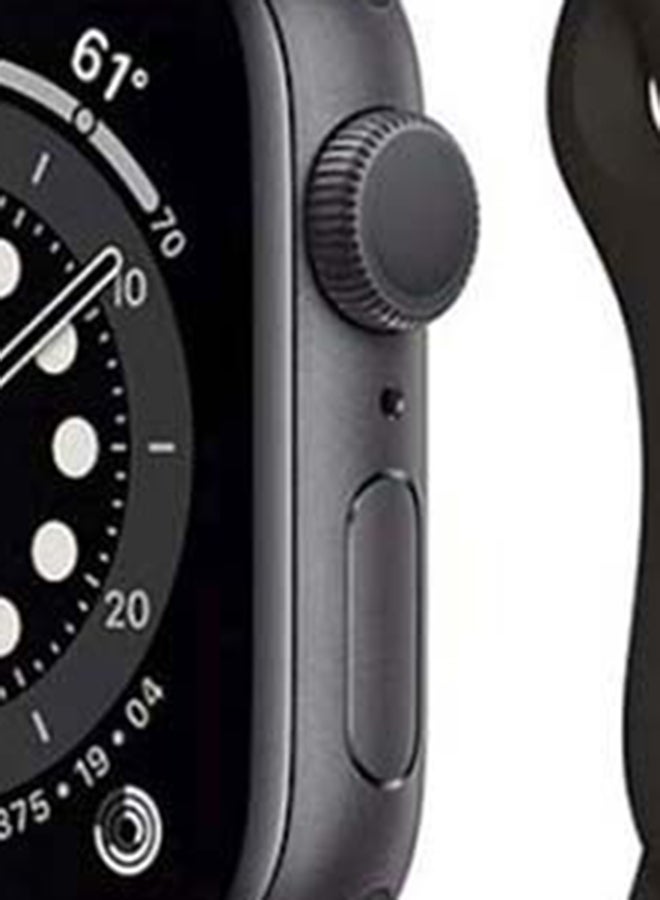 Apple - 304.0 mAh Watch Series 6 GPS + Cellular Space Grey Aluminium Case with Sport Band 44 mm Black - Image 1