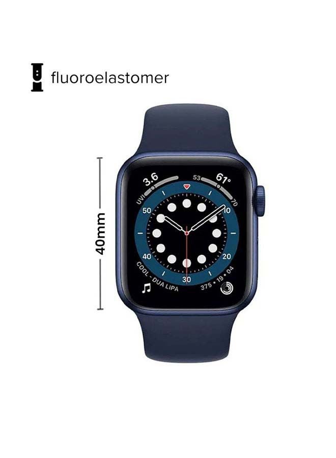 Apple - 180.0 mAh Watch Series 6-40mm GPS Blue Aluminium Case with Sport Band Deep Navy - Image 1