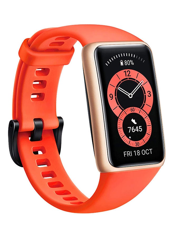 HUAWEI Band 6 All-Day SPO2 Monitoring Fullview Display 2 Weeks Battery Life 1.47 inch Amber Sunrise  - Image 1