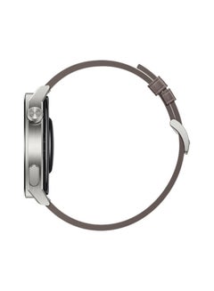 HUAWEI Watch GT 3 Pro SmartWatch Heart Rate & Blood Oxygen Monitoring Light Titanium Case 46mm Grey Leather Strap  - Image 4