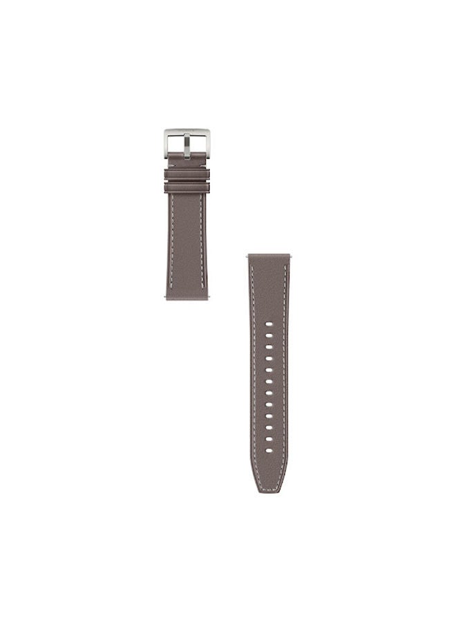 HUAWEI - Watch GT 3 Pro SmartWatch Heart Rate & Blood Oxygen Monitoring Light Titanium Case 46mm Grey Leather Strap - Image 1