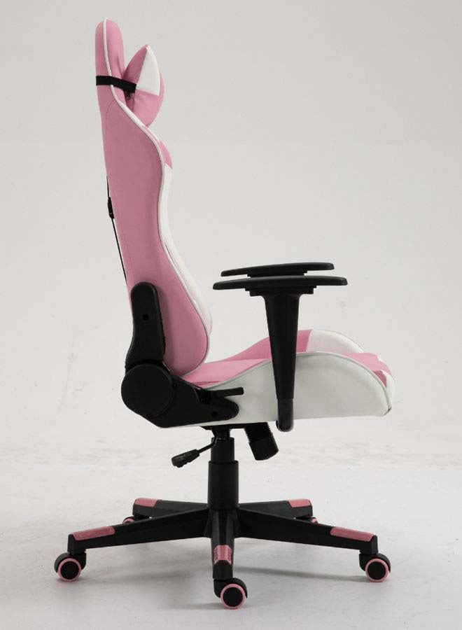 Switch - Drake High Back Ergonomically Stable, With Swivel Function, Adjustable In Full Reclining Faux Leather Computer Silla Gamer Racing Gaming Chair, In Pink With White Accents 5727P Pink - Image 1