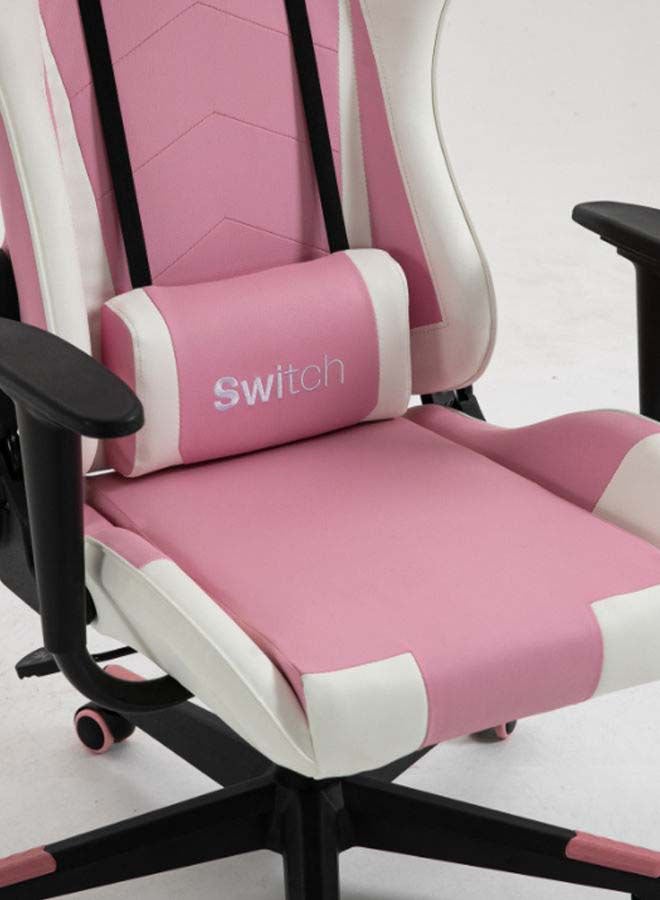 Switch - Drake High Back Ergonomically Stable, With Swivel Function, Adjustable In Full Reclining Faux Leather Computer Silla Gamer Racing Gaming Chair, In Pink With White Accents 5727P Pink - Image 1
