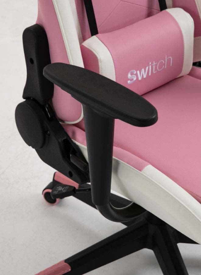 Switch - Drake High Back Ergonomically Stable, With Swivel Function, Adjustable In Full Reclining Faux Leather Computer Silla Gamer Racing Gaming Chair, In Pink With White Accents 5727P Pink - Image 1