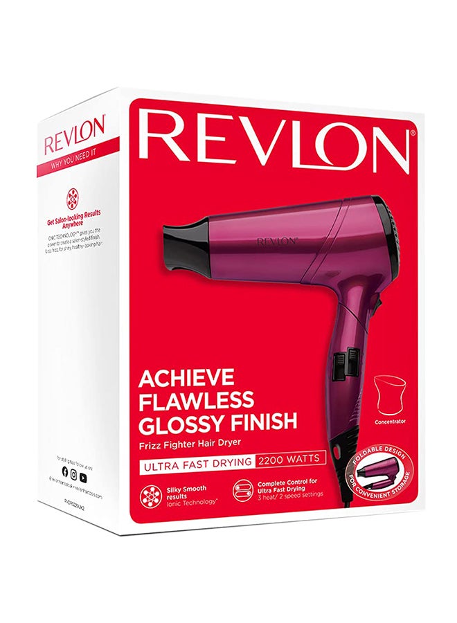 Revlon - RVDR5229 Frizz Fighter Hair Dryer, 2200 Watts Pink 22.5 x 10 x 27cm - Image 1